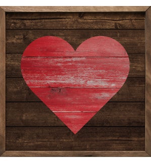 Red Heart On Brown
